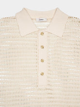 Commas Open-Knit Cream Polo