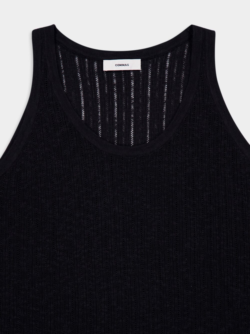 Black Pointelle Knit Tank