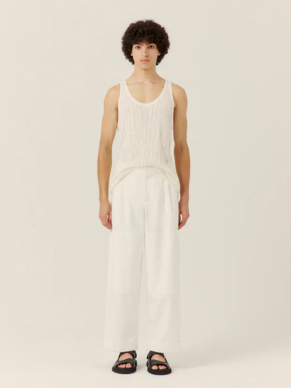 Off-White Pointelle Knit Tank