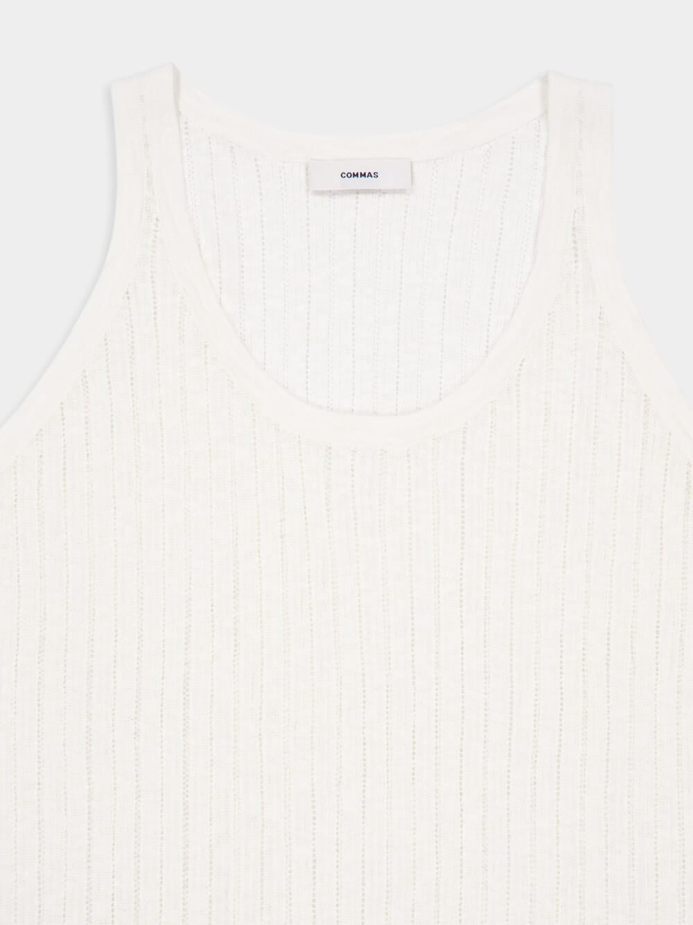 Off-White Pointelle Knit Tank