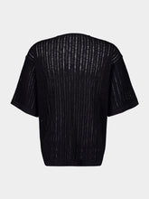 Commas Black Pointelle Knit T-Shirt