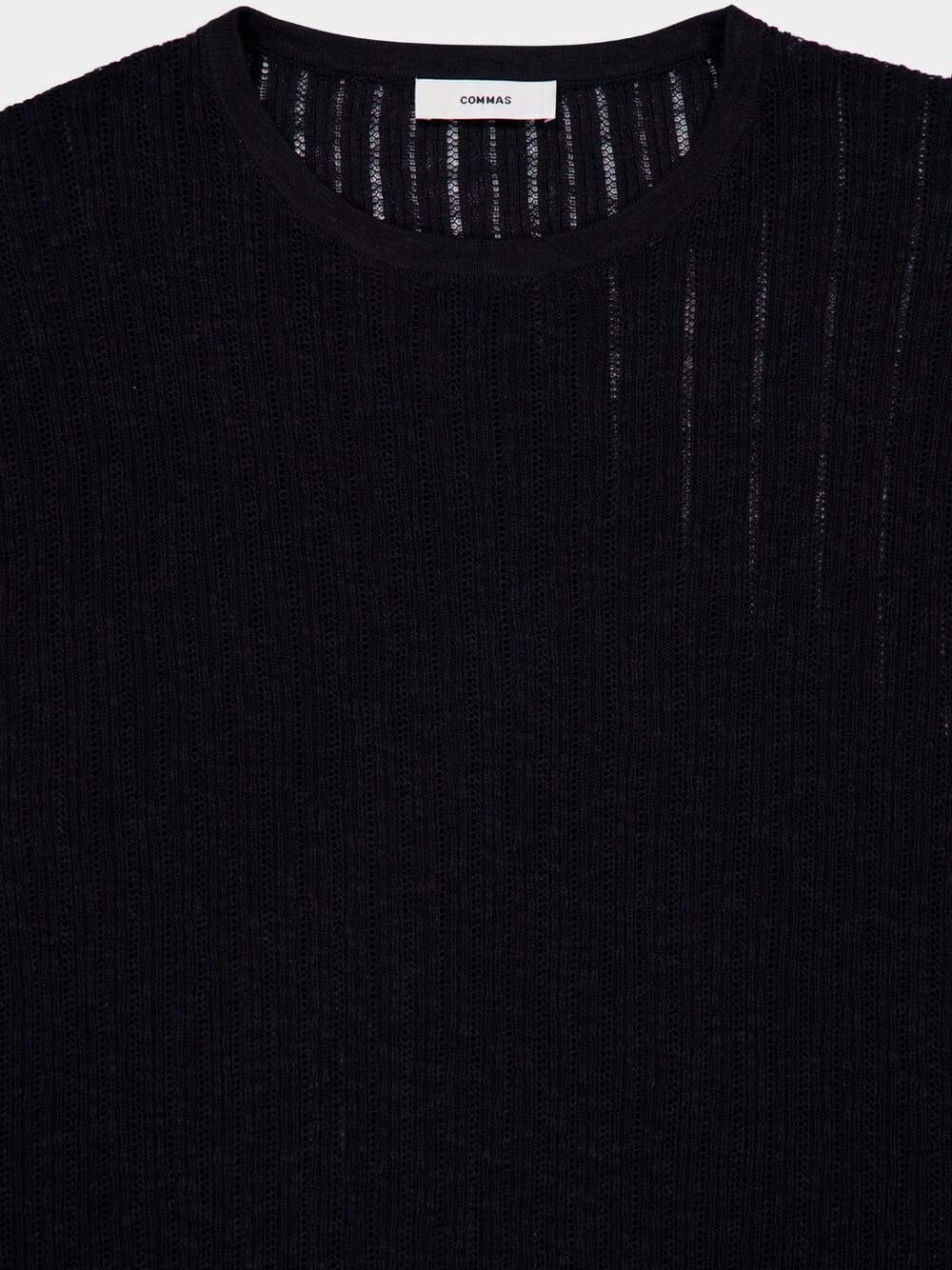 Black Pointelle Knit Sweater