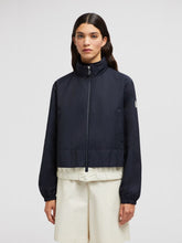 Moncler Navy Blue Janze Hooded Twill Short Down Jacket