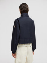 Moncler Navy Blue Janze Hooded Twill Short Down Jacket