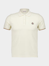 Moncler White Logo Patch Cotton Polo Shirt