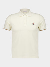 Moncler White Logo Patch Cotton Polo Shirt