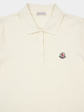 Moncler White Logo Patch Cotton Polo Shirt