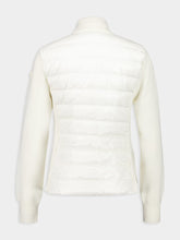 Moncler White Padded Wool Zip-Up Cardigan