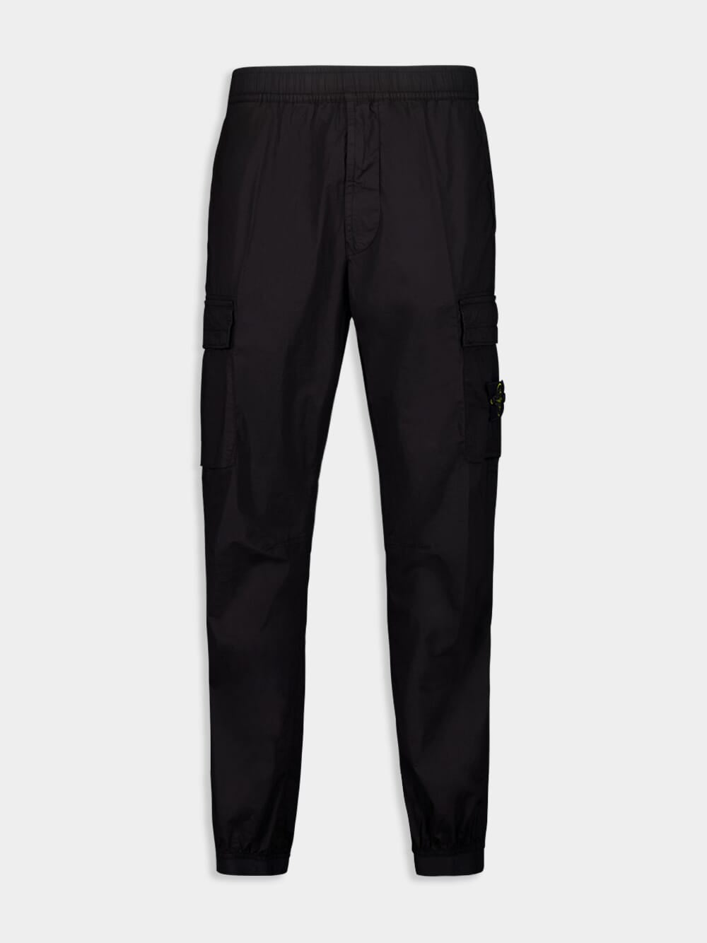 Black Stretch Cotton Cargo Trousers