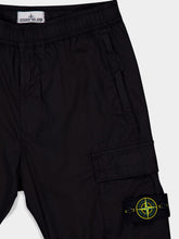 Stone Island Black Stretch Cotton Cargo Trousers