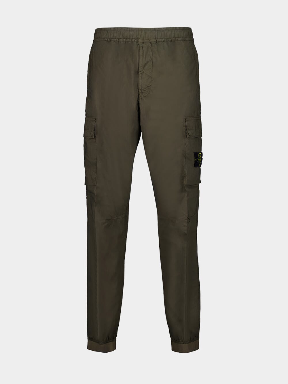 Military Green Stretch Cotton Cargo Trousers