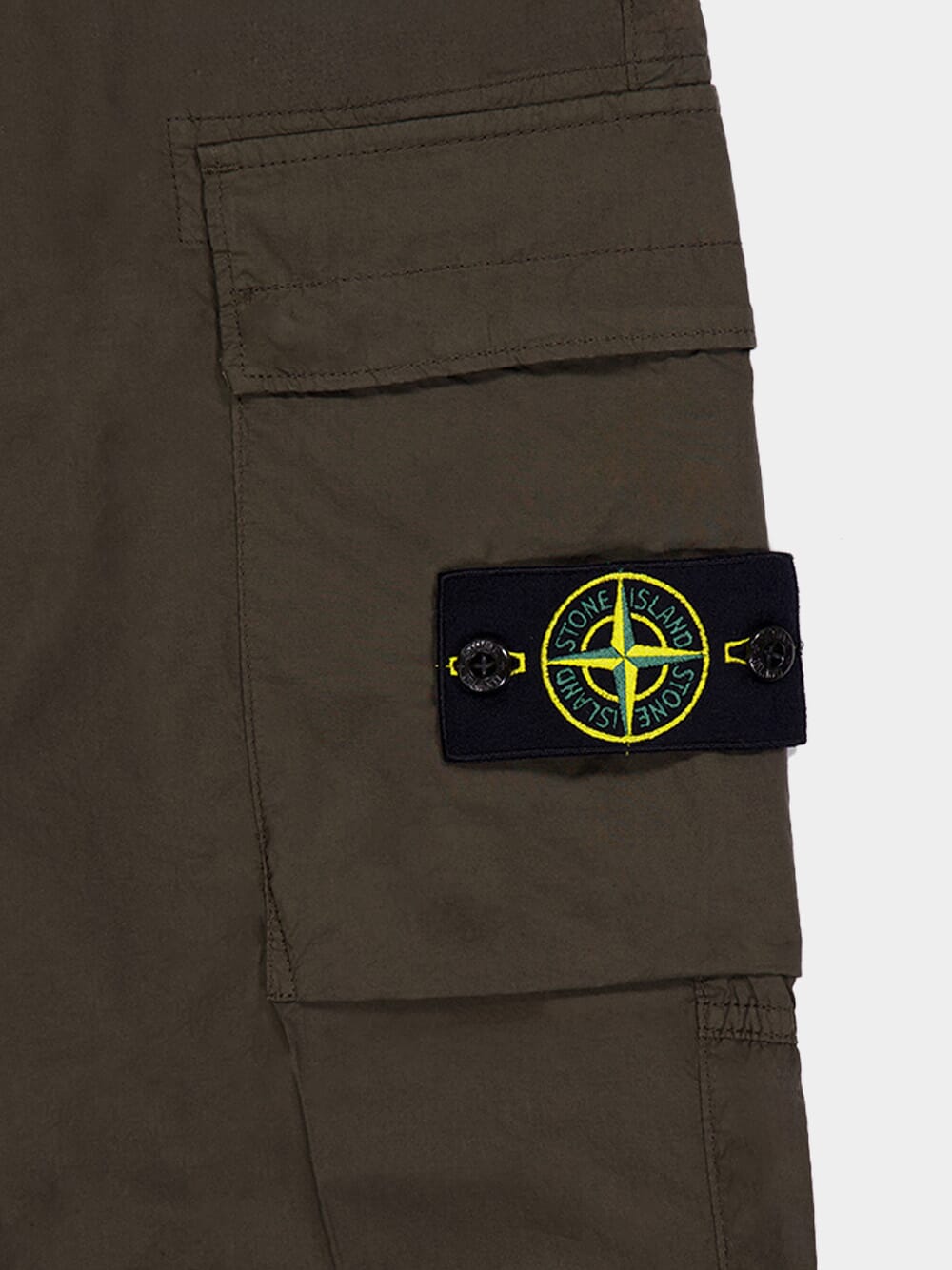 Military Green Stretch Cotton Cargo Trousers