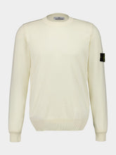 Stone Island Ivory Compass Patch Crewneck Jumper