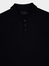Stone Island Black Long Sleeve Virgin Wool Polo Shirt