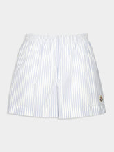Moncler Blue Striped Nylon Shorts for Women