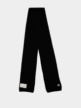 Moncler Black Wool Knit Scarf