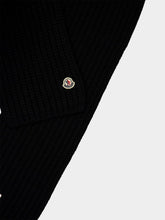 Moncler Black Wool Knit Scarf