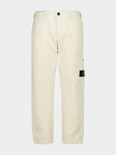 Stone Island Ivory Organic Cotton Corduroy Trousers