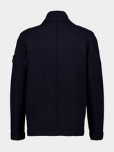 Stone Island Navy Blue Felted Wool Pea Coat