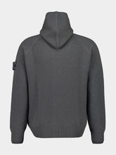 Stone Island Dark Grey Cashmere Zip-Up Hooded Jumper