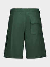 Green Cotton Bermuda Cargo Shorts
