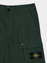 Stone Island Green Cotton Bermuda Cargo Shorts