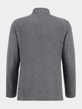 Boglioli Grey Wool-Cashmere Stand Collar Jacket