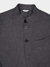 Boglioli Grey Wool-Cashmere Stand Collar Jacket