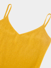Paula Kali Mustard Spaghetti Strap Cashmere Top