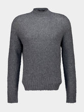 Tom Ford Light Charcoal Brushed Cashmere Crew Neck Sweater