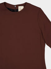 Paula Kentia Coffee Bean Embroidered Long-Sleeved Maxi Dress