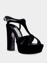 Jimmy Choo Kesia 120 Black Velvet Sandals