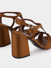 Jimmy Choo Kesia 45 Bronze Satin Sandals