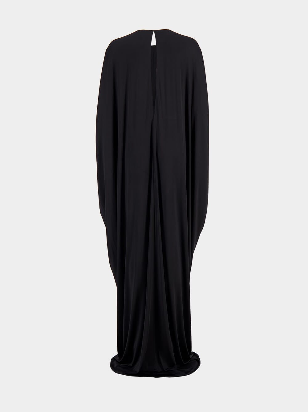 Black Satin Stretch Jersey Kaftan