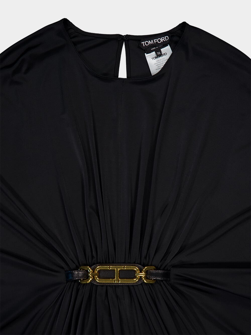 Black Satin Stretch Jersey Kaftan