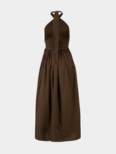 Matteau Chocolate Keyhole Halter Midi Dress