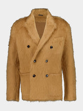 Tom Ford Caramel Beige Mohair-Blend Double-Breasted Jacket