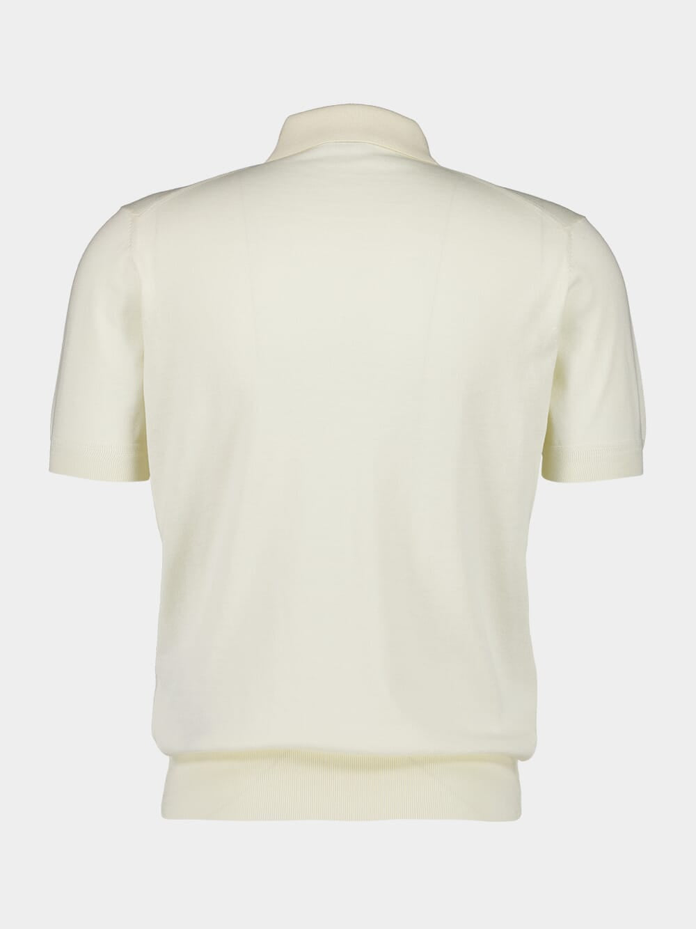 Cream Short-Sleeve Cotton Polo Shirt