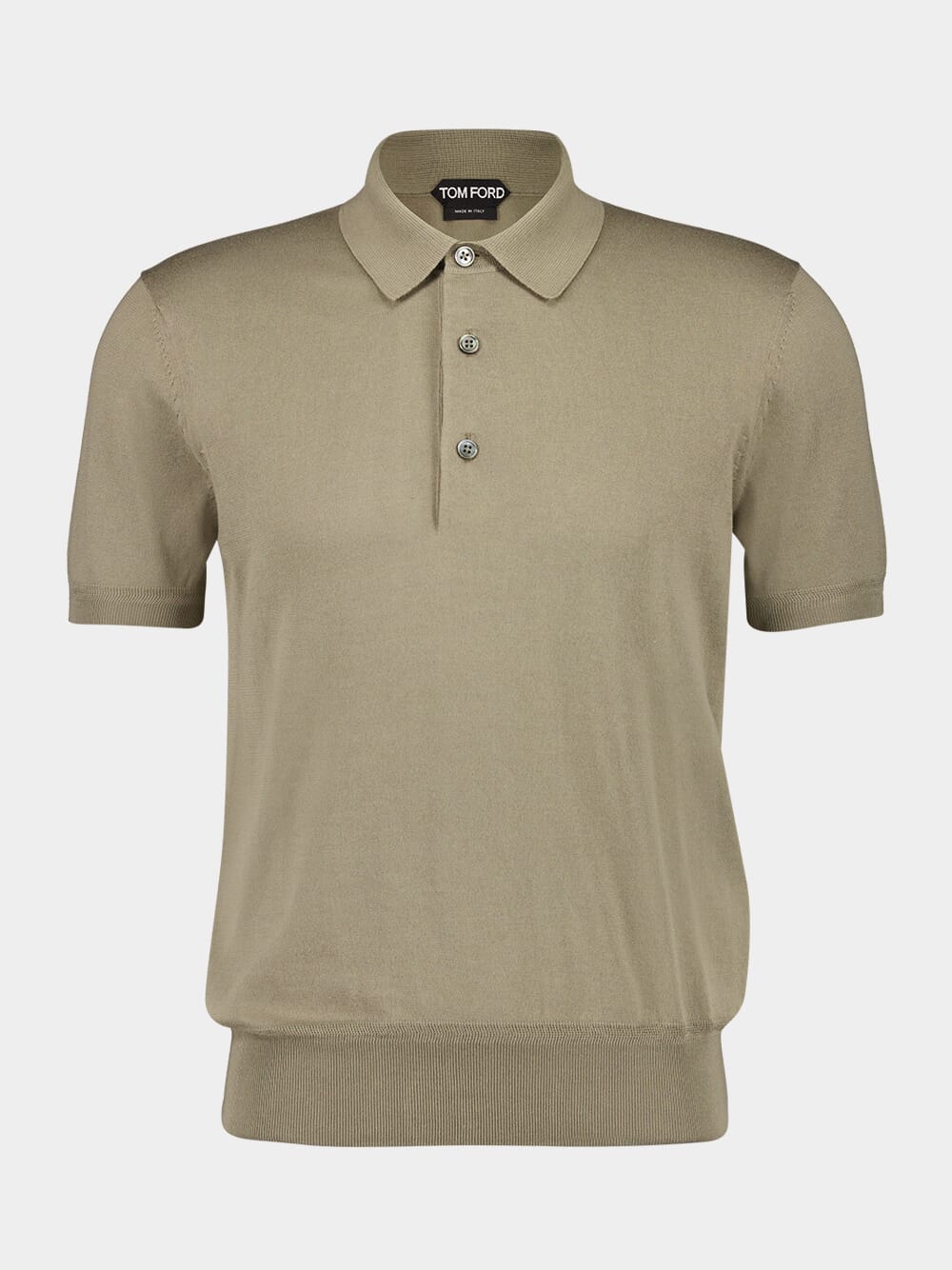 Taupe Short-Sleeve Cotton Polo Shirt