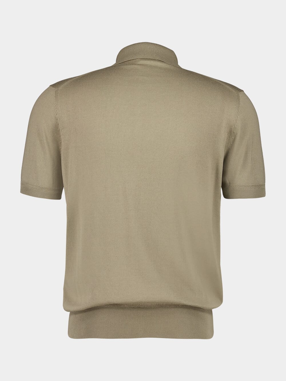 Taupe Short-Sleeve Cotton Polo Shirt