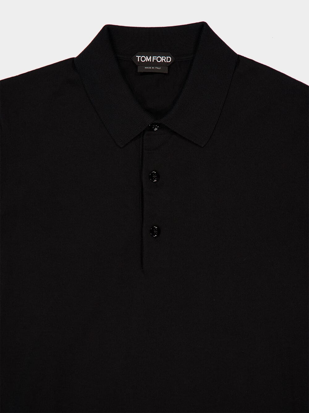 Black Short-Sleeve Cotton Polo Shirt