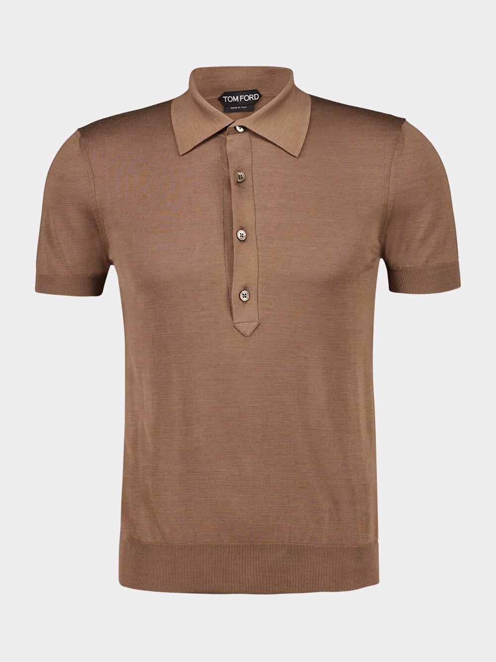 Brown Knitted Polo Shirt