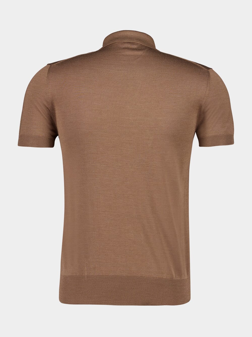 Brown Knitted Polo Shirt