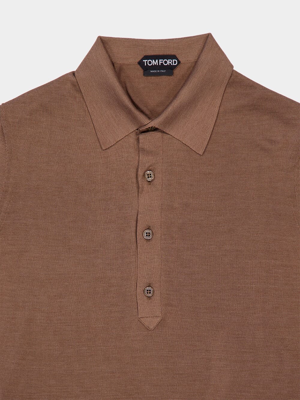 Brown Knitted Polo Shirt