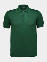 Tom Ford Forest Green Silk and Linen Polo Shirt