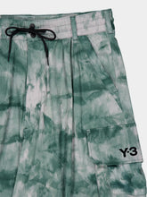 Y-3 Green AOP Nylon Cargo Shorts