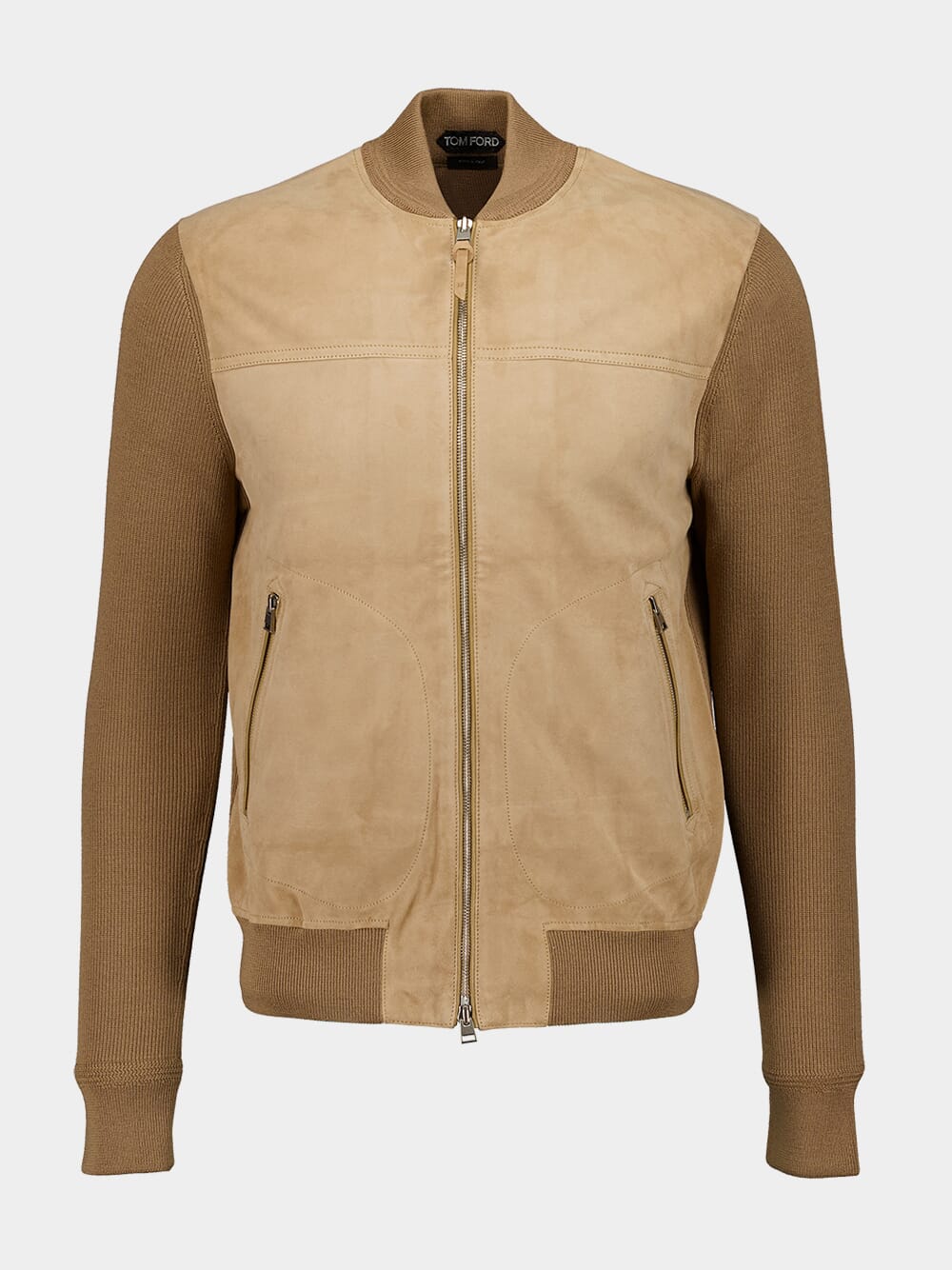 Camel Bomber Merino Suede