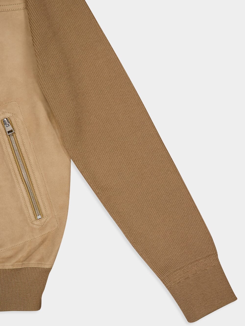 Camel Bomber Merino Suede