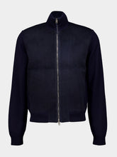 Tom Ford Navy Suede Front Merino Jacket