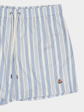 Moncler Blue Striped Swim Shorts